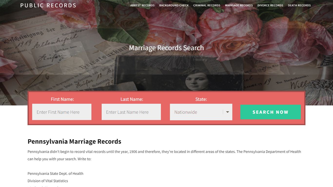 Pennsylvania Marriage Records | Enter Name and Search. 14Days Free