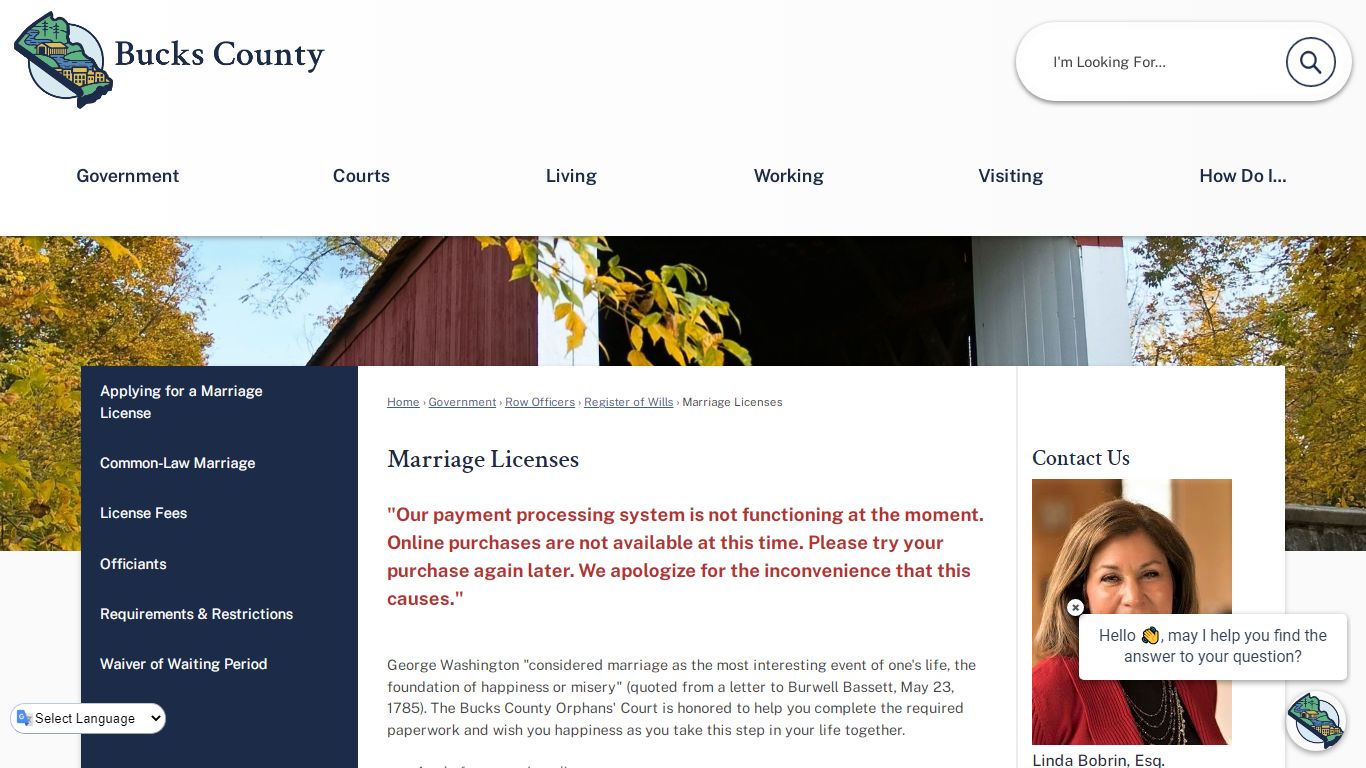 Marriage Licenses | Bucks County, PA